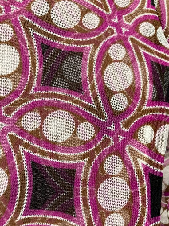 Y2K INC International Concepts 3/4 Sleeve Mesh Top Faux Wrap Ruched Fitted PM - Picture 10 of 10